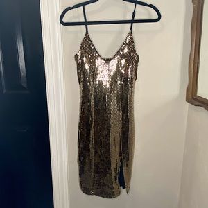 Gold Sequin Party Dress